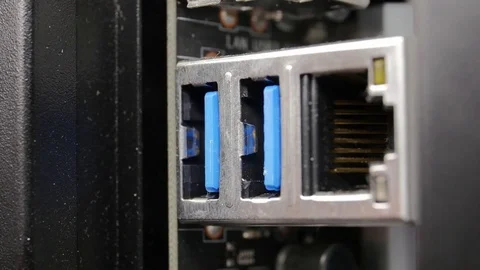 Plugging In On the Wrong Side A USB Stick 3.0 Stock Footage 84900584