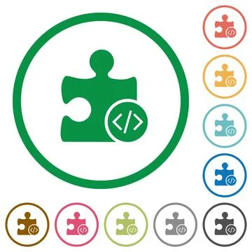 Plugin developing flat icons with outlines 스톡 일러스트