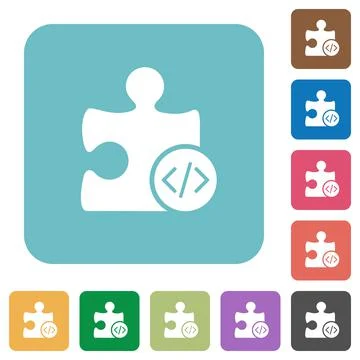 Plugin developing rounded square flat icons 스톡 일러스트