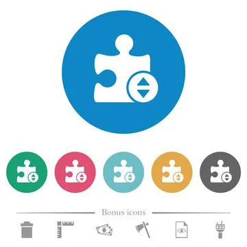 Plugin fine tune flat round icons Stock Illustration