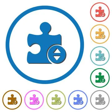 Plugin fine tune icons with shadows and outlines Stock Illustration