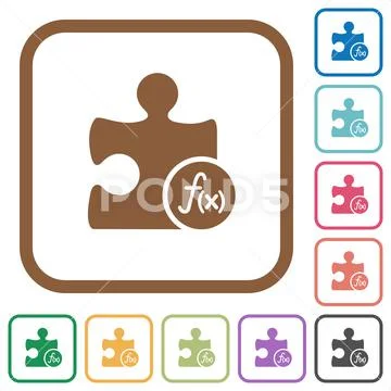 Plugin functions simple icons Illustration
