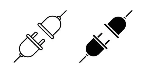 Plugin icon. Style is flat and line symbol Ilustração Stock