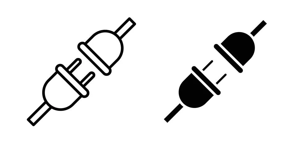 Plugin icon thin line and clipart style vector set Ilustração Stock