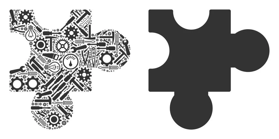 Plugin Mosaic of Repair Tools Stock Illustration