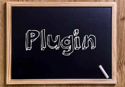 Plugin - New chalkboard with 3D outlined text Stock Photos