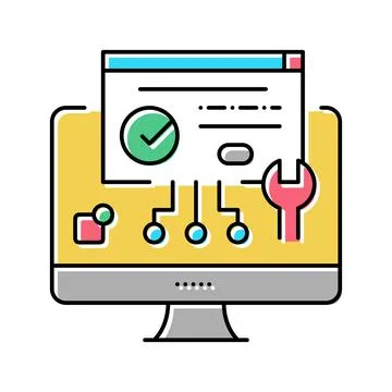 Plugin program color icon vector illustration 스톡 일러스트