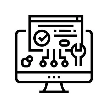 Plugin program line icon vector illustration Stock Illustration