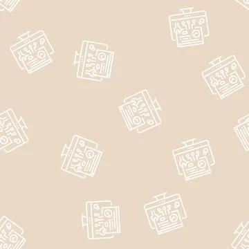 Plugin program line seamless pattern Stock Illustration