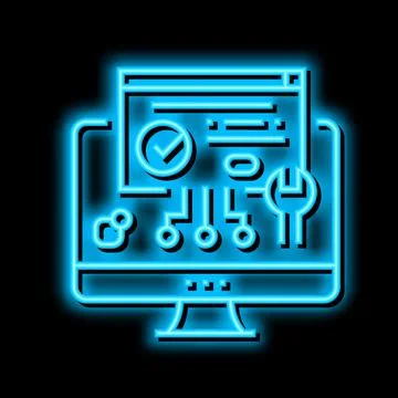 Plugin program neon glow icon illustration Stock Illustration