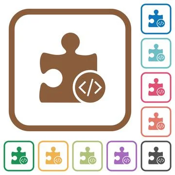 Plugin programming simple icons Illustrazione stock