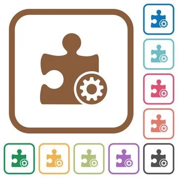 Plugin settings simple icons Illustrazione stock