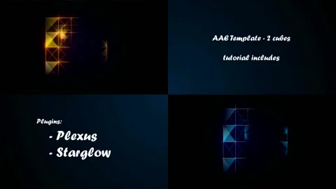 Plugins - Plexus and Starglow. Animated colorful screen After Effects stock