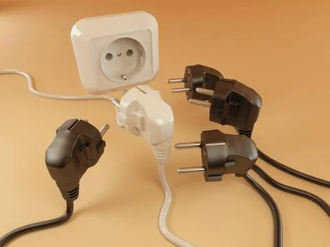 Plugs and Socket. 3d Plugs and Socket. 3d Copyright: xZoonar.com/MaksymxYe... Stock Photos