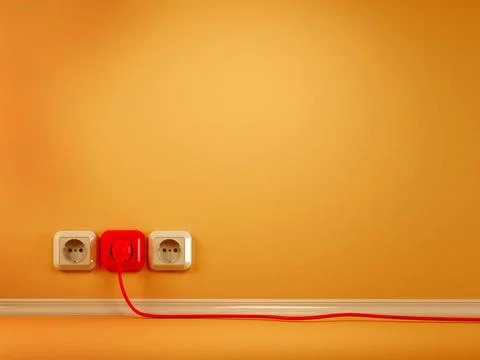 Plugs and Socket. Abstract background. 3d Plugs and Socket. Abstract backg... Stock Photos