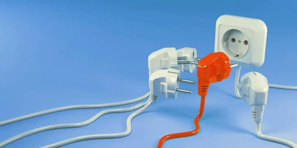 Plugs and Socket. Conceptual image of individuality. 3d Plugs and Socket. ... Stock Photos