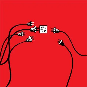 Plugs and socket Illustrazione stock