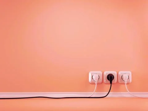 Plugs and Socket. Three-dimensional abstract background. 3d Plugs and Sock... Stock Photos