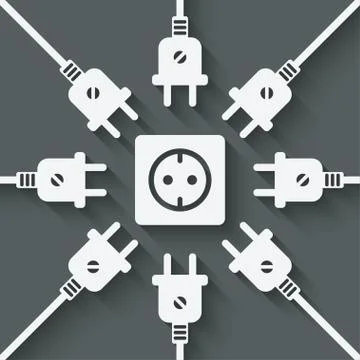 Plugs around outlet Stock-Illustration