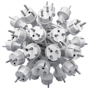 Plugs in knotted cable Stock Illustration