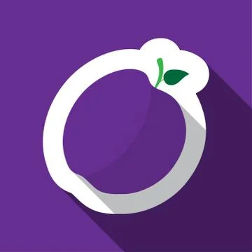 Plum and long shadow Stock Illustration