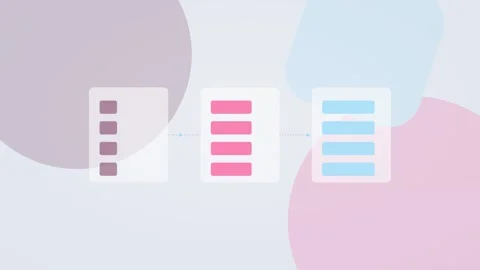 Plum and pink AI agent automation workflow flat design loop Vidéo 342627631