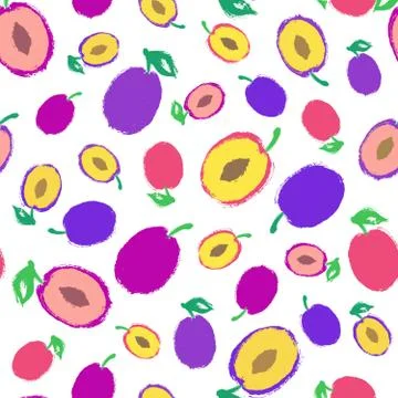 Plum Background Painted Pattern Stock Illustration