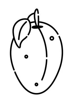 Plum black line icon Stock Illustration