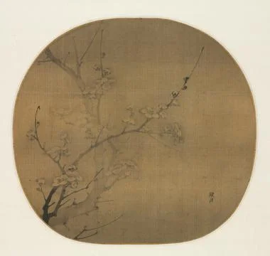 Plum Blossoms in Moonlight, first half of the 1300s. Yan Hui (Chinese, acti.. Stock Illustration