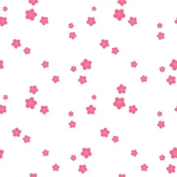 Plum blossoms seamless floral pattern Stock Illustration