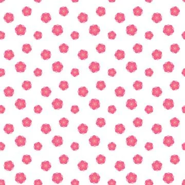Plum blossoms seamless floral pattern Stock Illustration