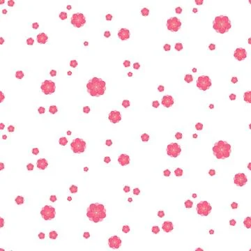 Plum blossoms seamless floral pattern Illustrazione stock