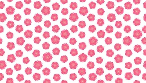 Plum blossoms seamless floral pattern Stock Illustration