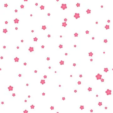Plum blossoms seamless floral pattern Stock Illustration