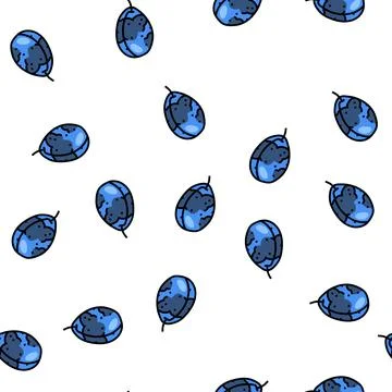 Plum blue fruit vector seamless pattern Stockillustratie