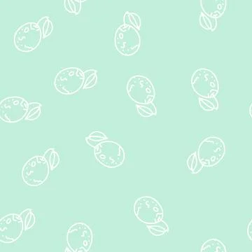 Plum blue leaf fruit line seamless pattern 스톡 일러스트