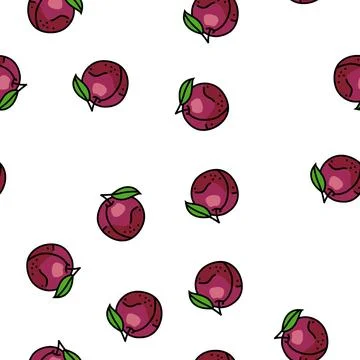 Plum burgundy leaf vector seamless pattern Stockillustratie