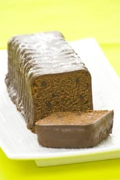 Plum cake chocolate Stock Photos