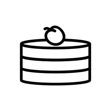 Plum cake icon vector outline illustration Stock Illustration