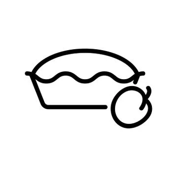 Plum cake icon vector outline illustration Stock Illustration