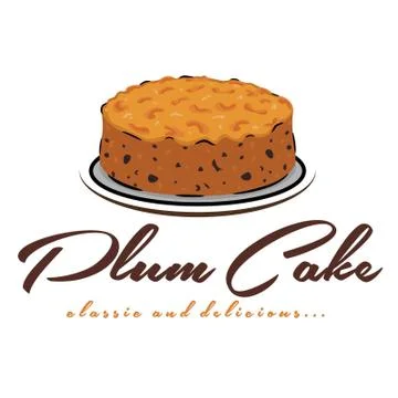 Plum Cake Logo Vector Design Template Stock Illustration