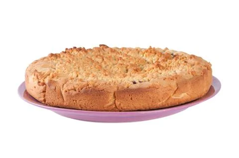 Plum cake on the plate Stock Photos