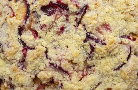 Plum cake texture close up top view Foto stock
