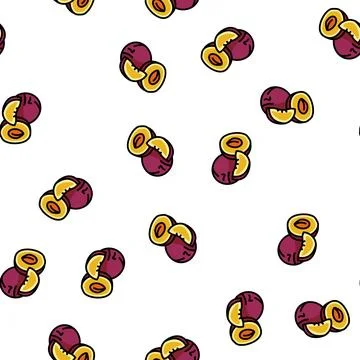 Plum cut burgundy slice vector seamless pattern Stockillustratie