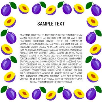 Plum Frame with Text Stock Illustration