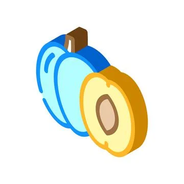 Plum fruit isometric icon vector illustration Stock Illustration