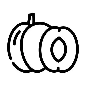 Plum fruit line icon vector illustration Stock Illustration