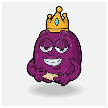 Plum Fruit With Love struck expression. Mascot cartoon character for flavor.. Stock Illustration