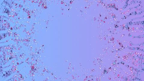 Plum Gradient Background With Clear Liquid Splashes 스톡 일러스트