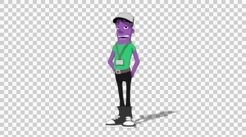 Plum Hipster 'Talking with Gestures' Connectable Character Animation Stock Footage 52129346